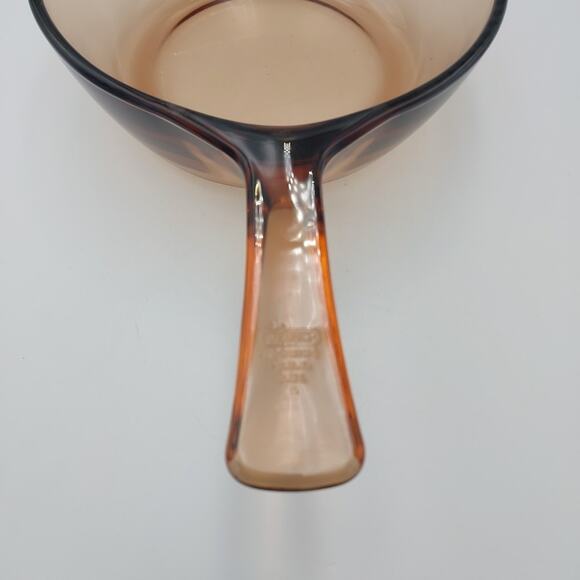 Vintage‎ Corning Vision Ware .5 L Amber Glass Pot Sauce Pan USA Made - Picture 2 of 3